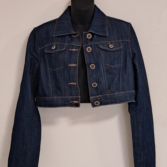 H & G Jackets & Blazers - H & G Cropped Denim Jacket Juniors Size XL